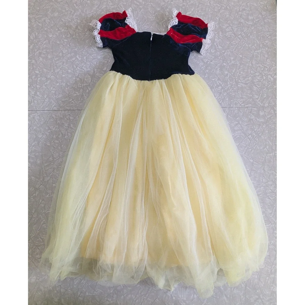 Trish Scully Girls 4T Snow White Princess Dress Blue Velvet Yellow Tulle Lace